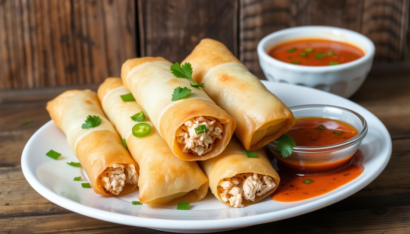 Chicken Jalapeno Popper egg rolls