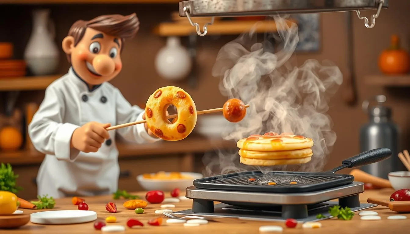 Who invented pancake sausage on a stick?
